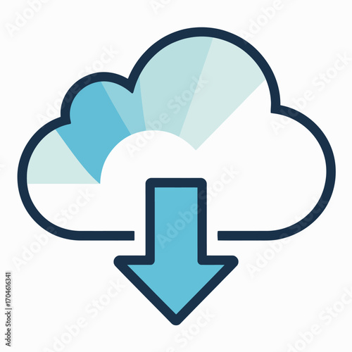 An attention-grabbing download icon featuring cloud imagery and a downward arrow, alluding to data transfer, access, and the evolution of cloud technology and digital infrastructure.