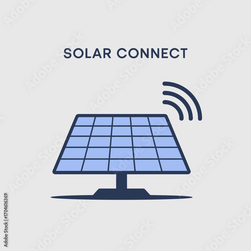 Showcasing a solar panel connected wirelessly, this image represents the future of energy solutions through innovative thinking and technological advancement in sustainable power.
