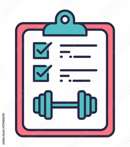 This image portrays a checklist on a clipboard featuring fitness and health goals, emphasizing the importance of maintaining a balanced lifestyle and wellness approach.