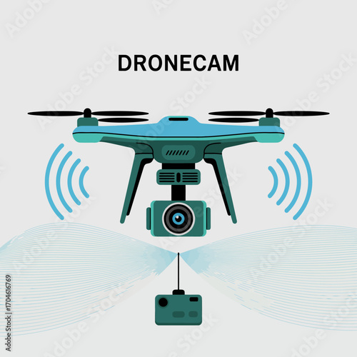 This icon illustrates a sleek drone design, emphasizing the sophistication of modern drones and their essential role in photography and surveillance operations.