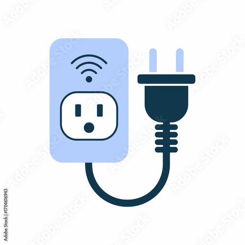 This image features a smart outlet equipped with wireless capabilities, represented through an engaging design that emphasizes modern living and technological advancement in homes.