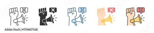 Protest Icon Set Multiple Style Collection