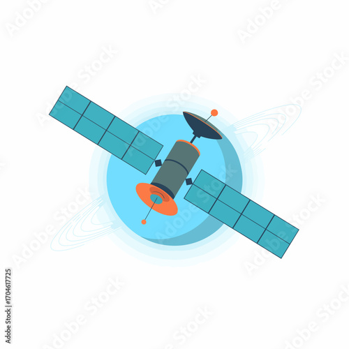 The image features a stylized satellite encircling a vibrant planet, illustrating the fusion of technology and creativity in modern space explorations.