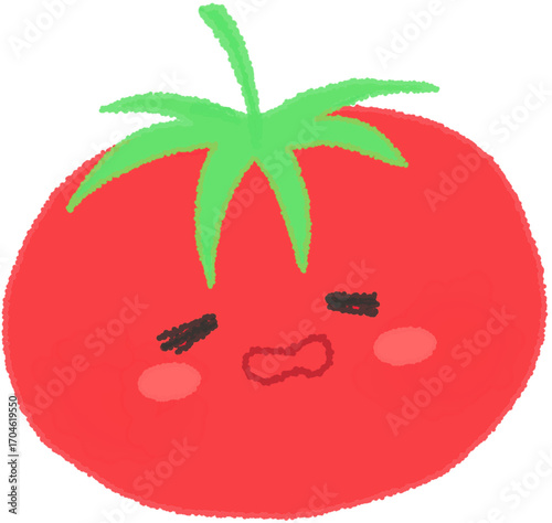 cute tomato on white