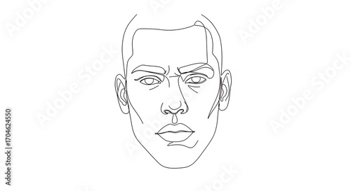 Line art male face