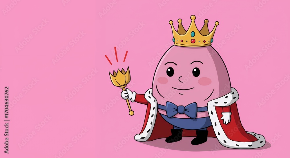 Naklejka premium Cartoon king bean illustration