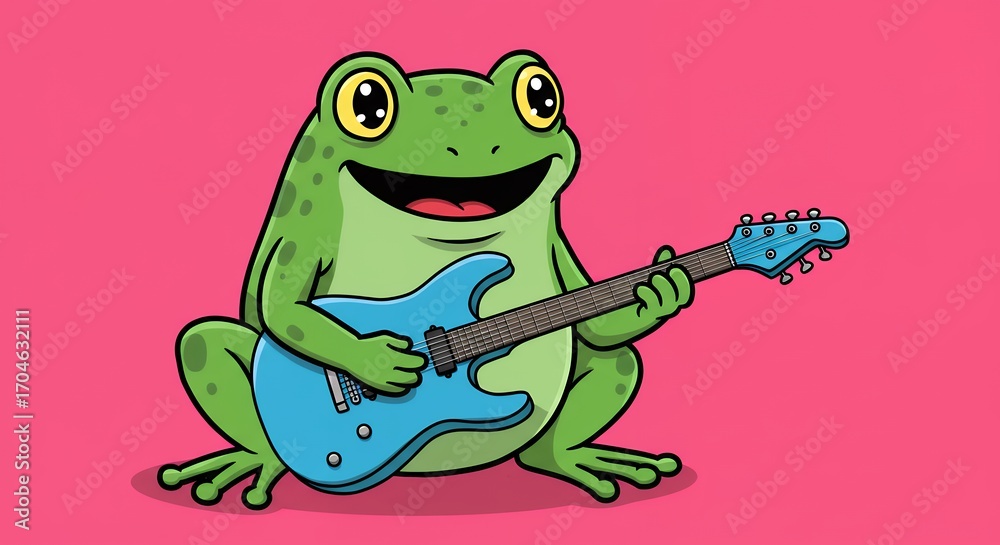 Obraz premium Frog playing electric guitar