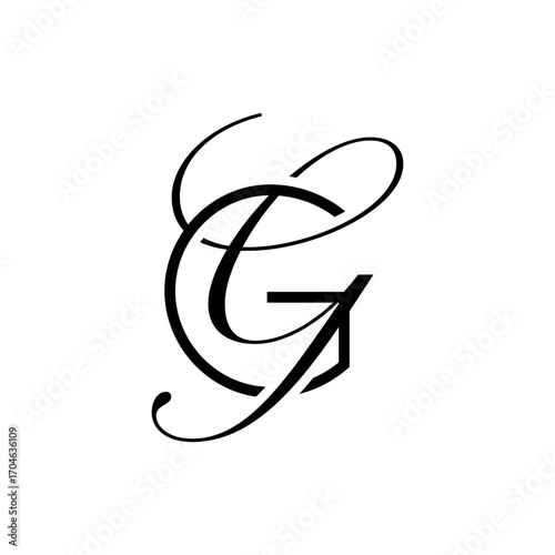 initial letter g with g script logo