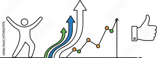 Upward Trending Graph Showing Success and Growth