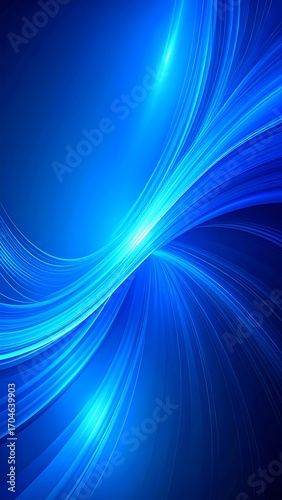 Abstract blue wave patterns with glowing light effects