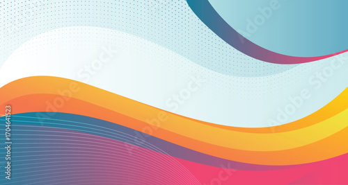 Retro color  flowing wave groovy colorful wavy pattern background for slide presentation banner with space of text