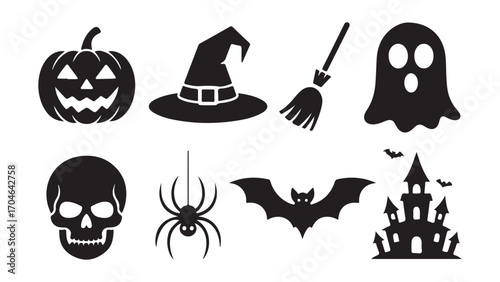 Spooky halloween night scene with haunted elements
