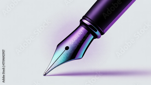 Gradient fountain pen writing instrument for calligraphy design and artistic illustration tool usage penmanship