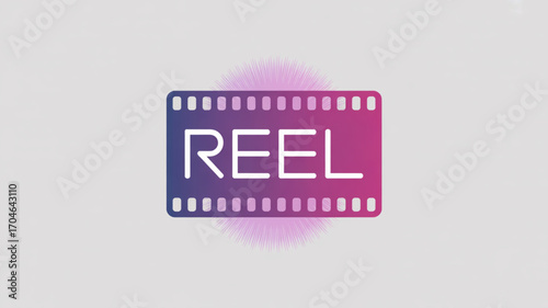 Film reel vector graphic for video production and movie making projects with a modern gradient design style