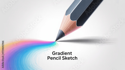Gradient pencil drawing sketch art illustration design creative colorful drawing realistic pencil art style