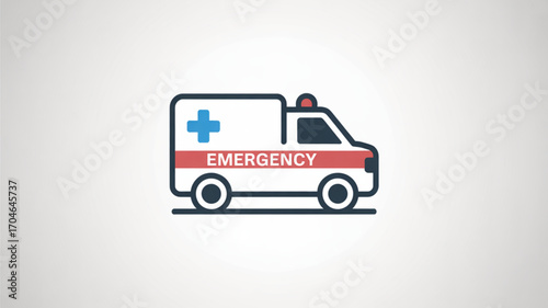 Ambulance emergency medical service vehicle for healthcare and patient transportation vector illustration