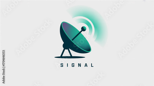 Satellite dish signal communication technology vector illustration for global connection network 100
