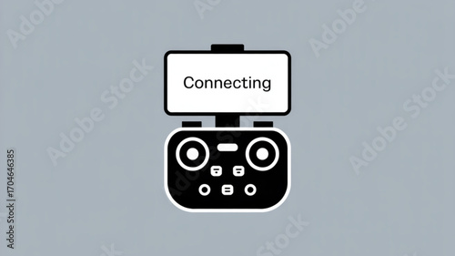 Drone remote control connecting vector illustration for aerial photography and videography projects design 100