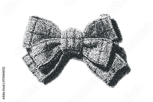 Textured Bow Tie Shape on Transparent. Vector hand drawn illustration