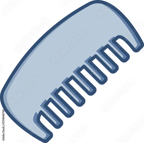 Comb vector icon with transparent background. Changeable blue color design.