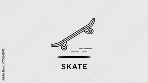 Skateboard outline vector illustration for skate park design and skateboarding equipment shop promotion image