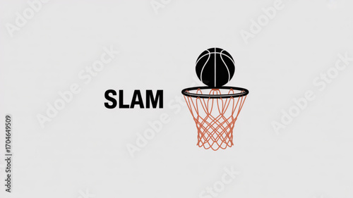 Basketball slam dunk vector illustration for sports designs and basketball themed graphic projects and more uses