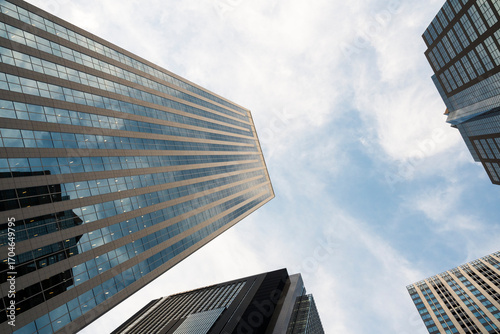 Skyscrapers Surrounding Sky from Below