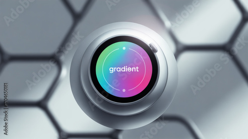 Gradient color wheel with silver knob for creative design and modern interface color palette selection tool