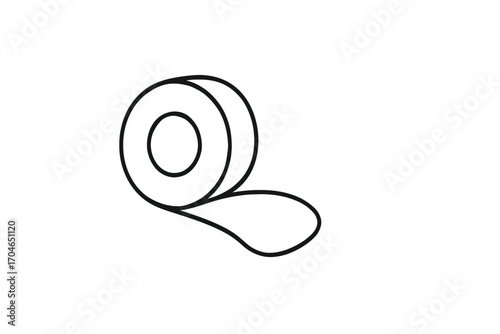 Essential first aid kit item, adhesive tape roll, perfect for medical supplies, healthcare, and wound care needs, a simple, clean outline icon design