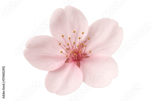 Pink cherry blossom blooming on a transparent background, perfect for spring and nature-themed projects