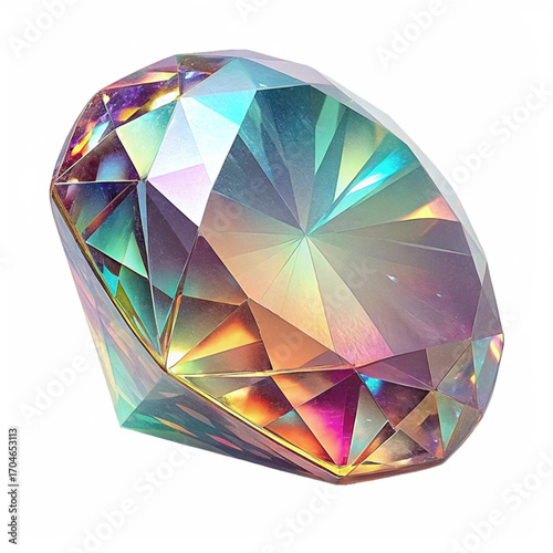 Stunning faceted gemstone capturing iridescent light, symbolizing luxury, value, and precious rarity for aspirational projects