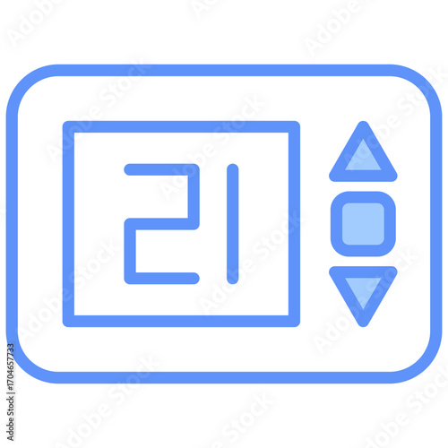 Thermostat Outline Blue Color Icon