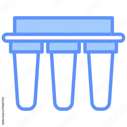 Water Filter Outline Blue Color Icon