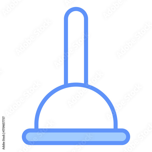 Plunger Outline Blue Color Icon