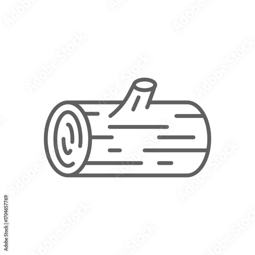 Log wood icon. Simple outline style. Element of autumn, tree, trunk, stump, firewood, bark, wooden, cut, pile, lumberjack, nature concept. Thin line symbol. Isolated design editable stroke.