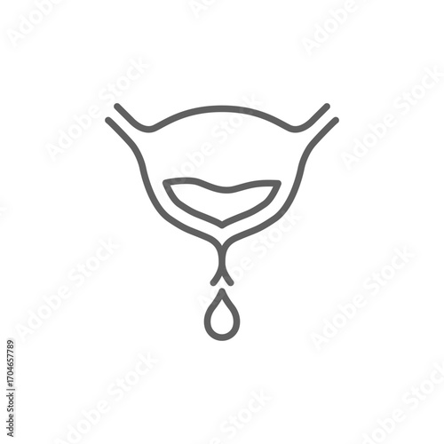 Bladder infection icon. Simple outline style. Incontinence, urinary, bladder, cancer, tract, disorder, problem, infection, health element concept. Thin line symbol. Isolated design editable stroke.