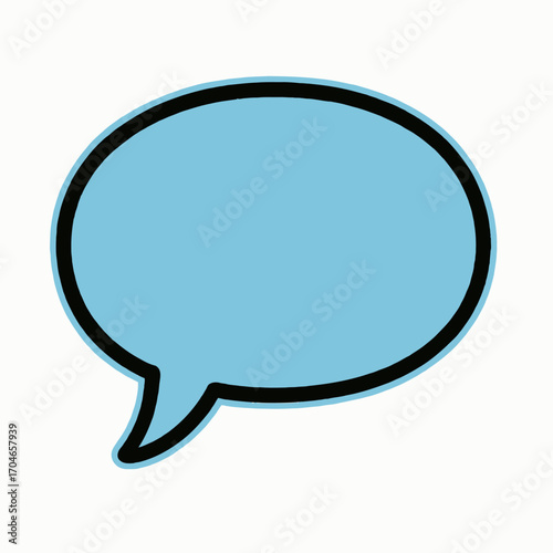 Vector graphic of a light blue comic style dialogue box or speech bubble for expressing ideas, messages, or conversation