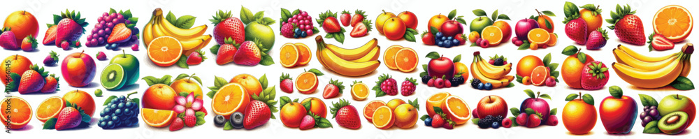 Vector image set of fruits