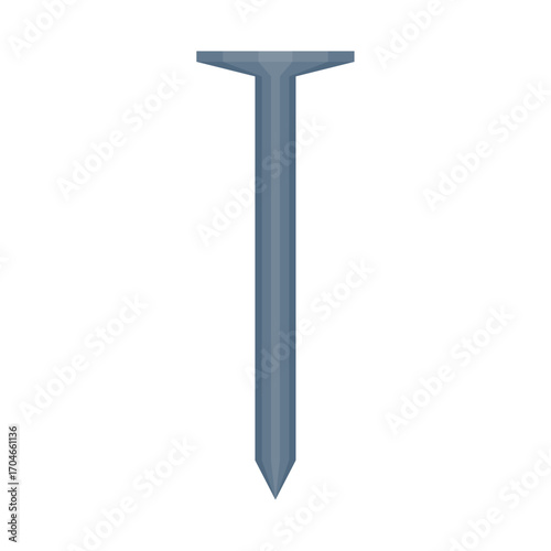 Detailed illustration of a common steel nail used for construction and woodworking projects