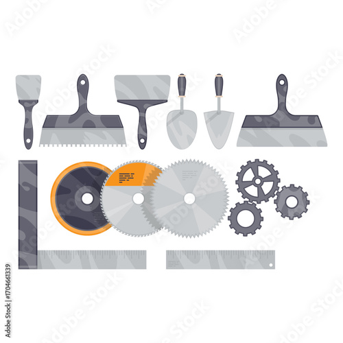 Tools and equipment set for renovation and construction work