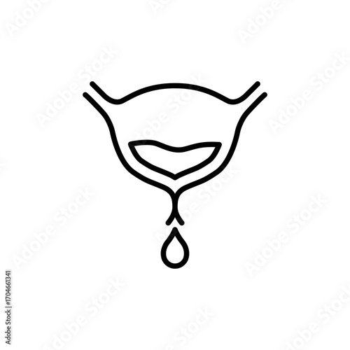 Bladder infection icon. Simple outline style. Incontinence, urinary, bladder, cancer, tract, disorder, problem, infection, health element concept. Thin line symbol. Isolated design.