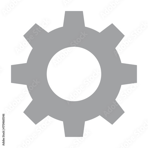 Grey Cogwheel Icon | Machine Part, Industry, and Settings Symbol