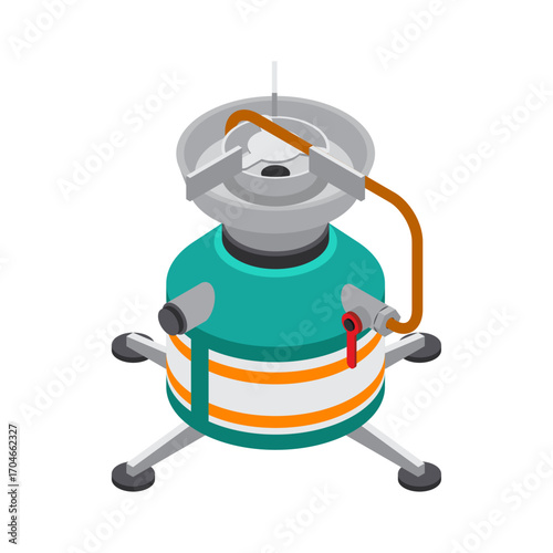 Portable Camping Stove Isometric Illustration