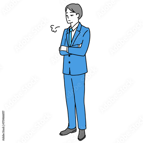 ため息をつく若いビジネスマン
