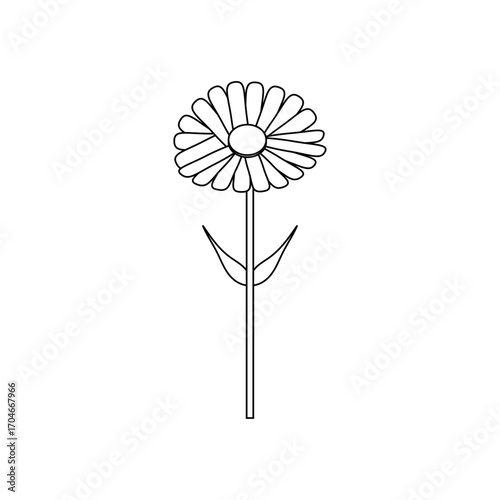 一輪の花のシンプルイラスト