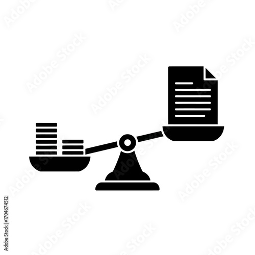 Financial equilibrium Balancing costs, investments, and documentation, illustration