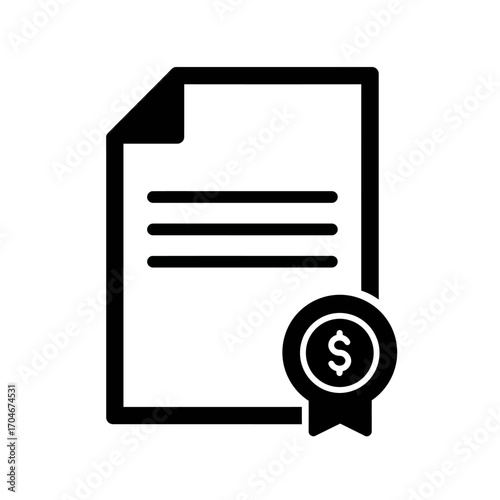 Financial Document Icon Secure and Verified Payment Record