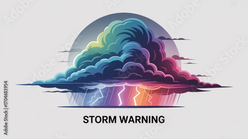 Download storm cloud lightning weather forecast danger climate change illustration vector art graphic design