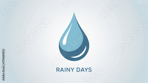 Water drop vector illustration for weather forecast and rain concept with blue color and clean design style