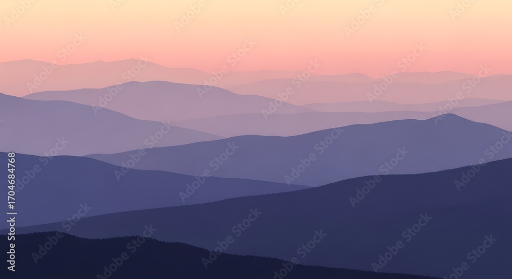 Fototapeta premium Misty Mountain Range at Dawn.